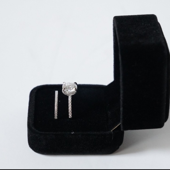Certified 3ct Moissanite Bridal Wedding Ring with Wedding Band NEW
